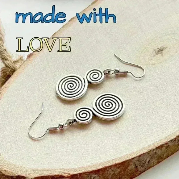 Spiral earrings dangle bohemian boho geometric earrings for women - Picture 4 of 11